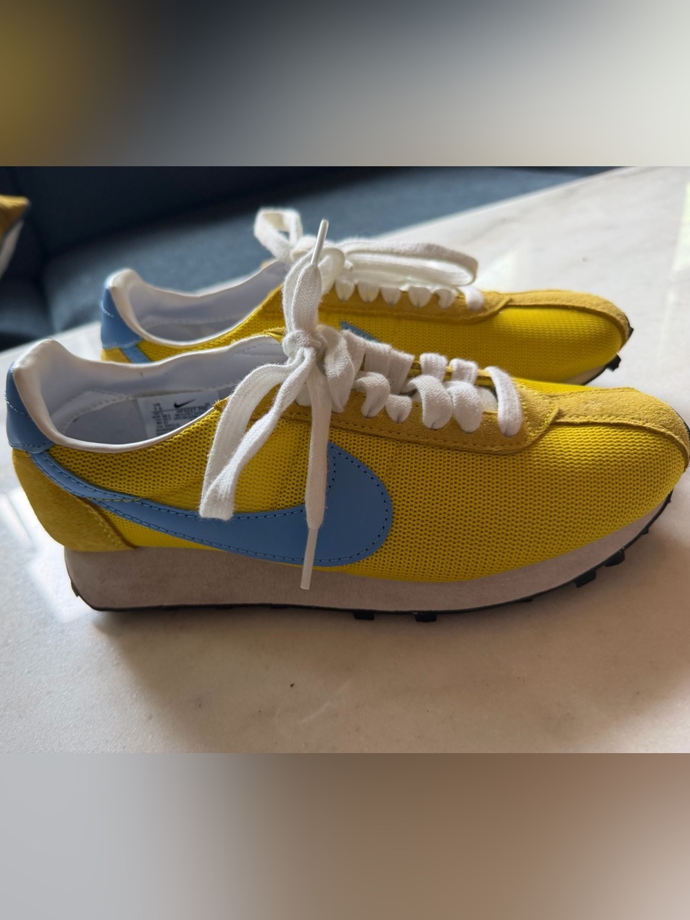 Nike Womens LD-1000 Sneaker Yellow Light Blue Swoosh